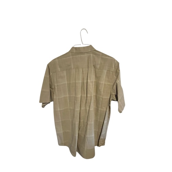 Fieldmaster Beige Plaid Button Shirt Size Large Short Sleeve 100% Cotton - Picture 3 of 6